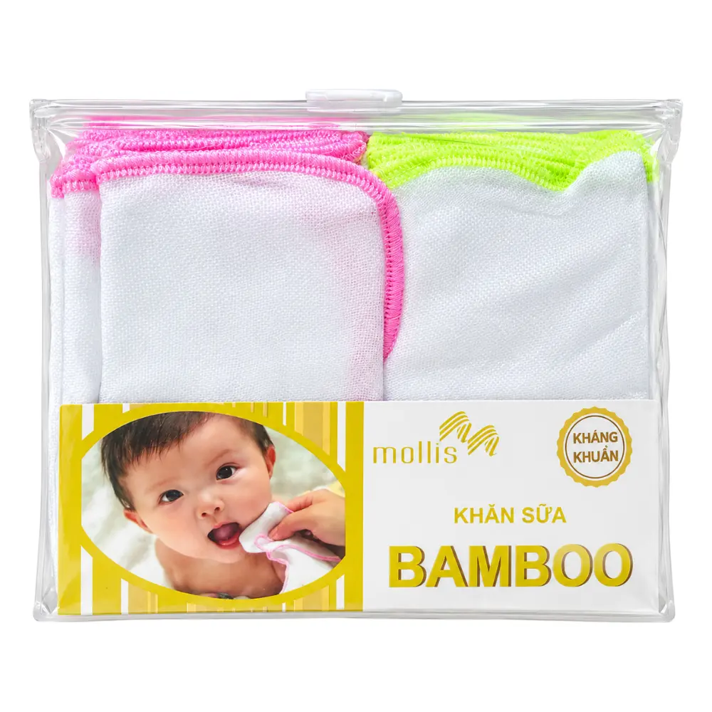 Khăn Sữa Sợi Tre, 100% Bamboo Baby Muslin Cloth, 2 Cái (70 x 75cm) - MOLLIS