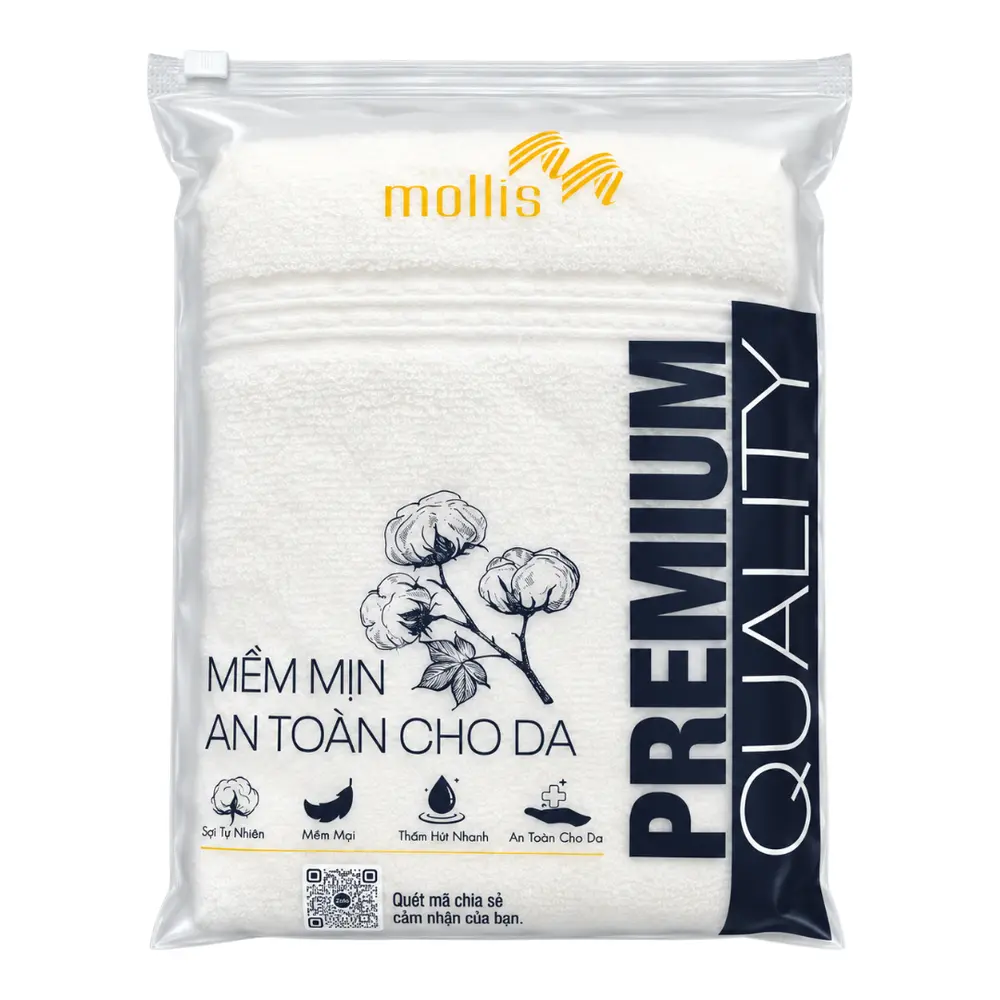 Khăn Tay Mềm Mịn, Premium Quality Cotton Smart Yarn Hand Towel (30 x 45cm) - MOLLIS