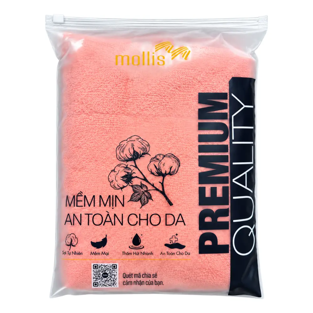 Khăn Lau Mặt Cao Cấp, Premium Quality Cotton Face Towel (34 x 75cm) - MOLLIS