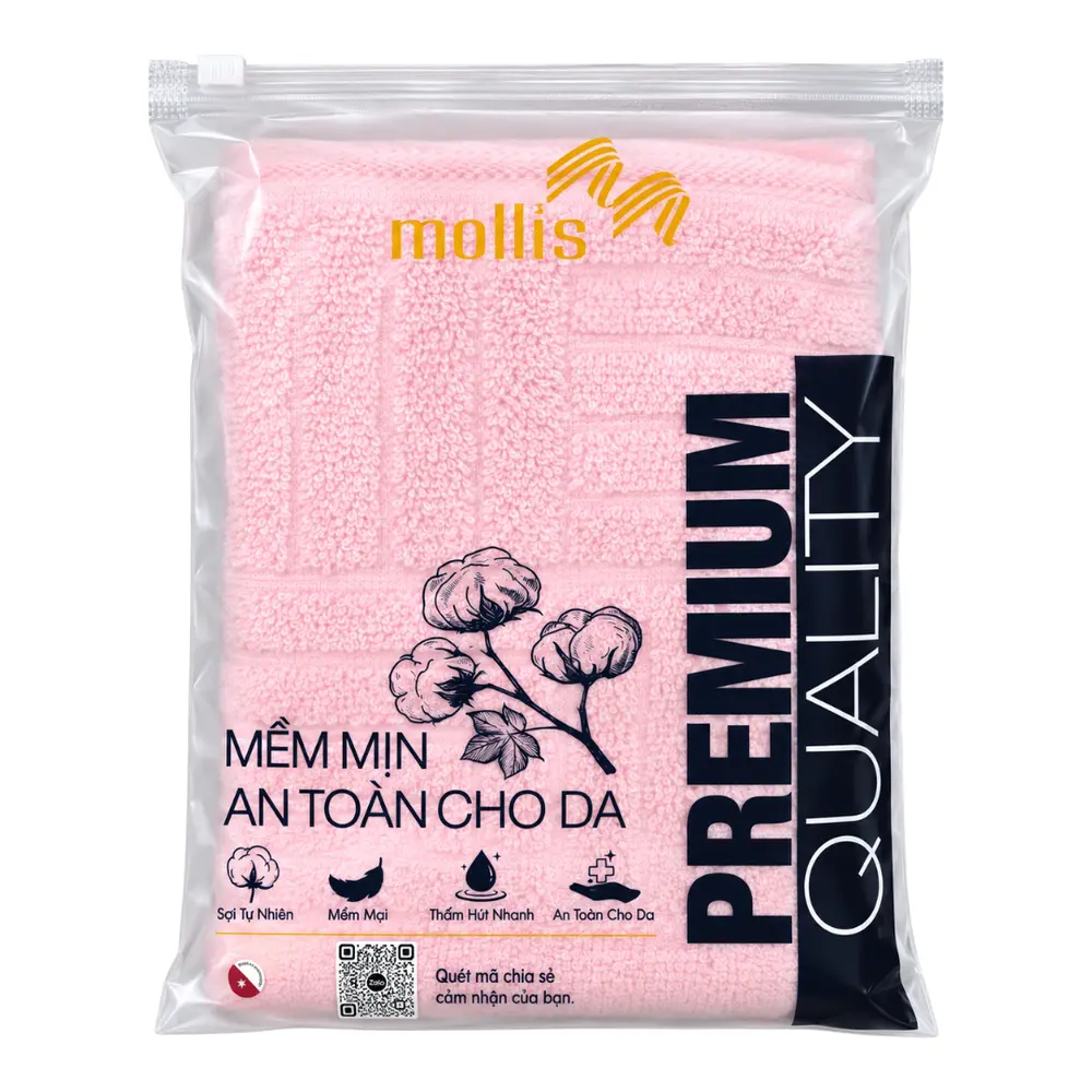 Khăn Mặt Mềm Mịn, Premium Quality Cotton Face Towel (34 x 78cm) - MOLLIS