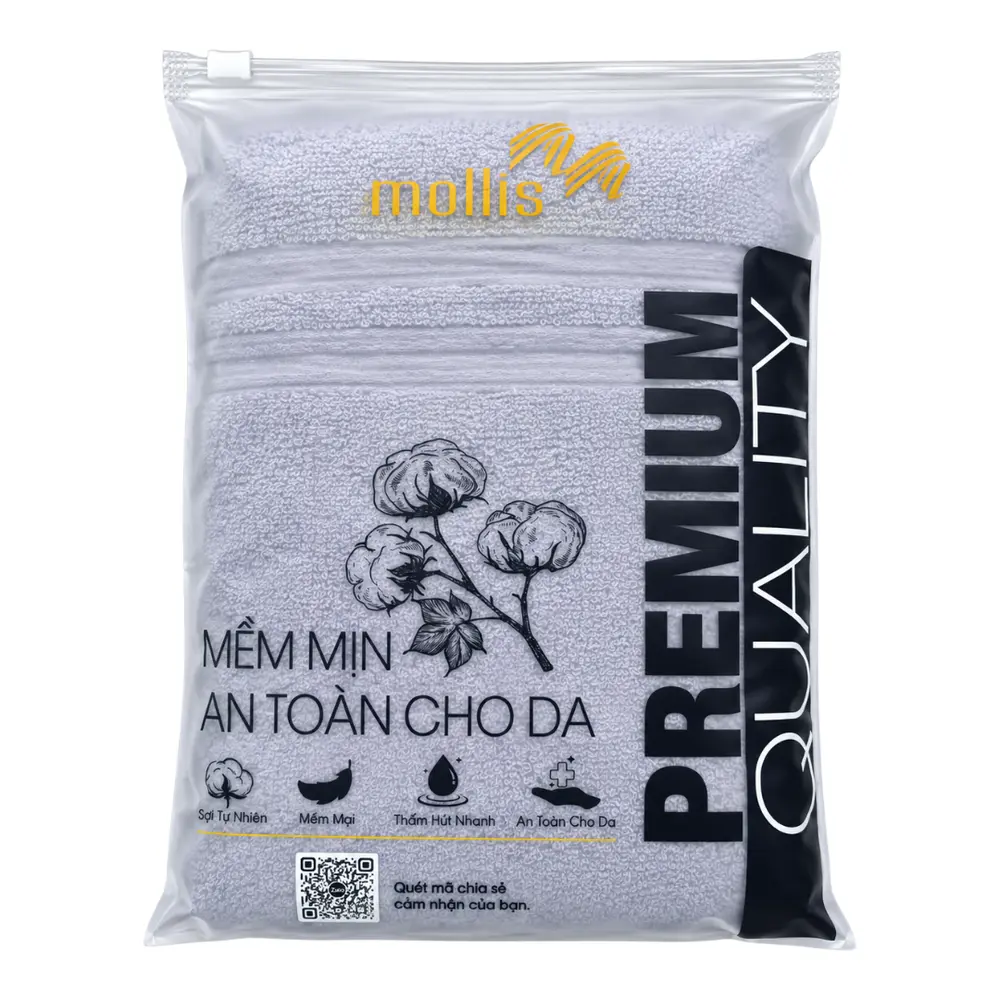 Khăn Tắm Mềm Mịn, Premium Quality Cotton Smart Yarn Bath Towel (70 x 140cm) - MOLLIS