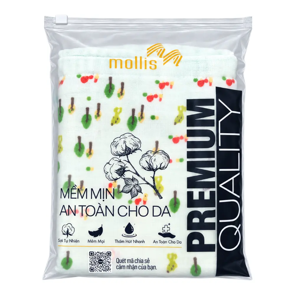 Khăn Tắm Mềm Mịn, Premium Quality Cotton Bath Towel (90 x 90cm) - MOLLIS