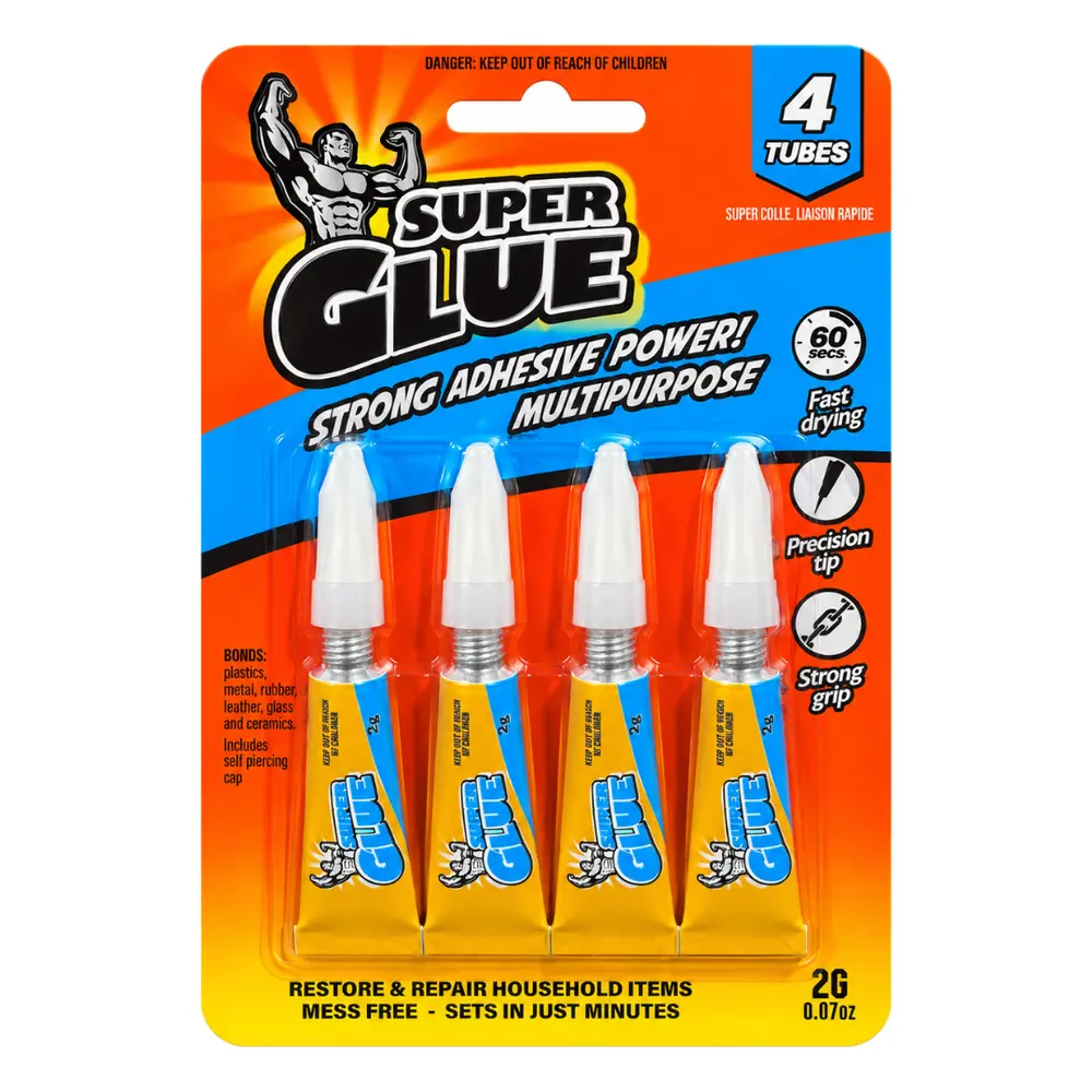 Keo Siêu Dính, Strong Adhesive Power Multipurpose Super Glue, 4 Tuýp, 0.07 oz (2g) - UNCLE BILLS