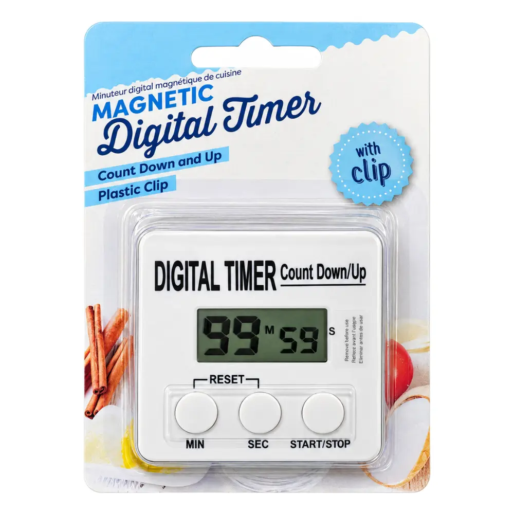 Đồng Hồ Hẹn Giờ Điện Tử Có Nam Châm & Kẹp, Magnetic Digital Kitchen Timer w Clip - UNCLE BILLS