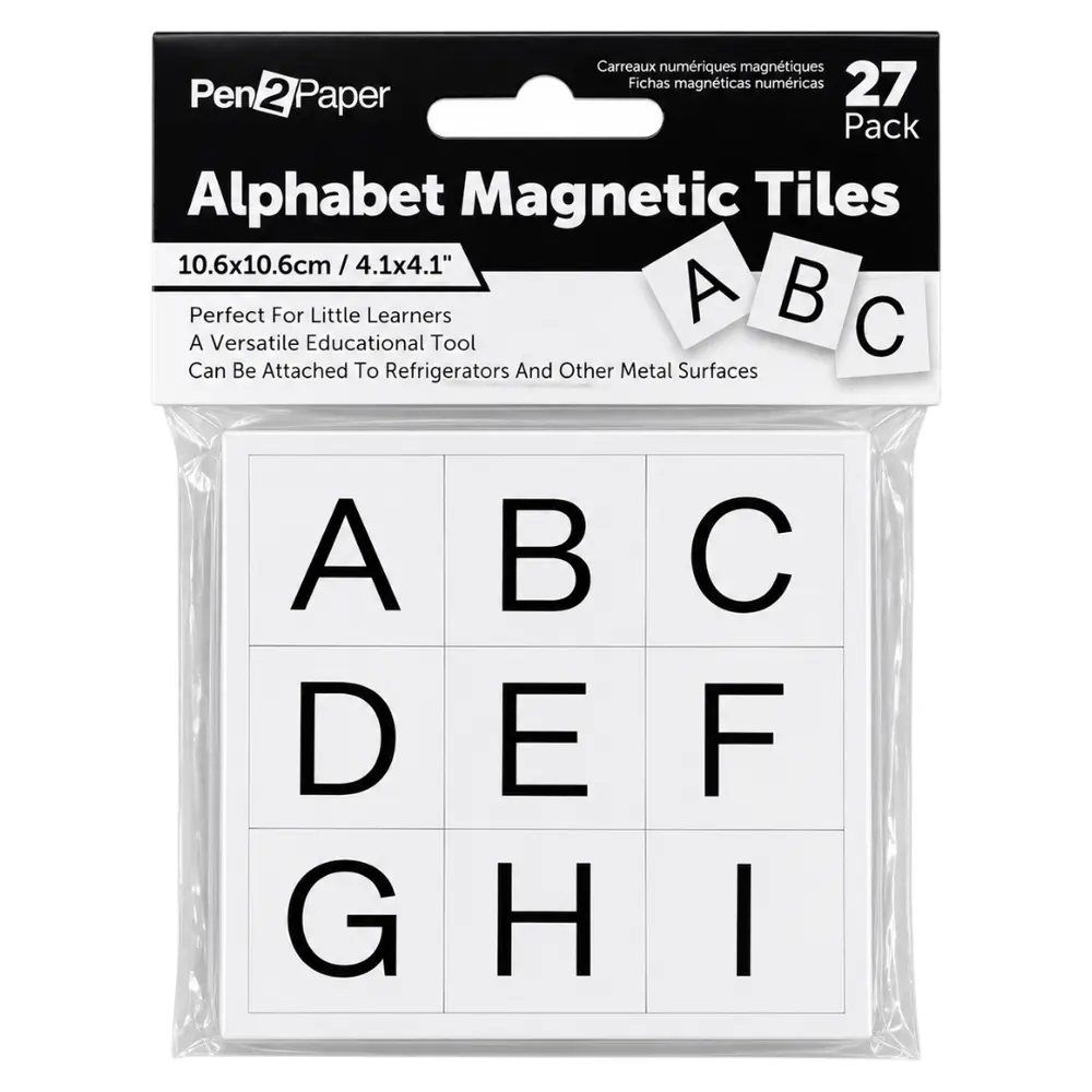 Bộ Chữ Cái Nam Châm, Pen2Paper, Alphabet Magnetic Tiles, 27 Ô (10.6 x 10.6cm) - UNCLE BILLS