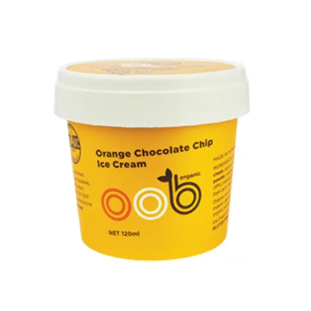 Kem Cam Socola Hữu Cơ, Organic Orange Chocolate Chip Ice Cream (120ml) - OOB
