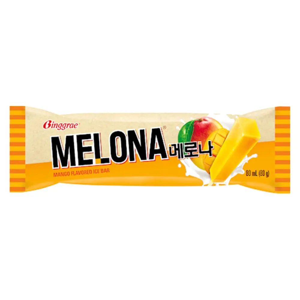 Kem Que Vị Xoài, Melona, Mango Flavored Ice Bar, 2.7 fl oz (80ml) - BINGGRAE