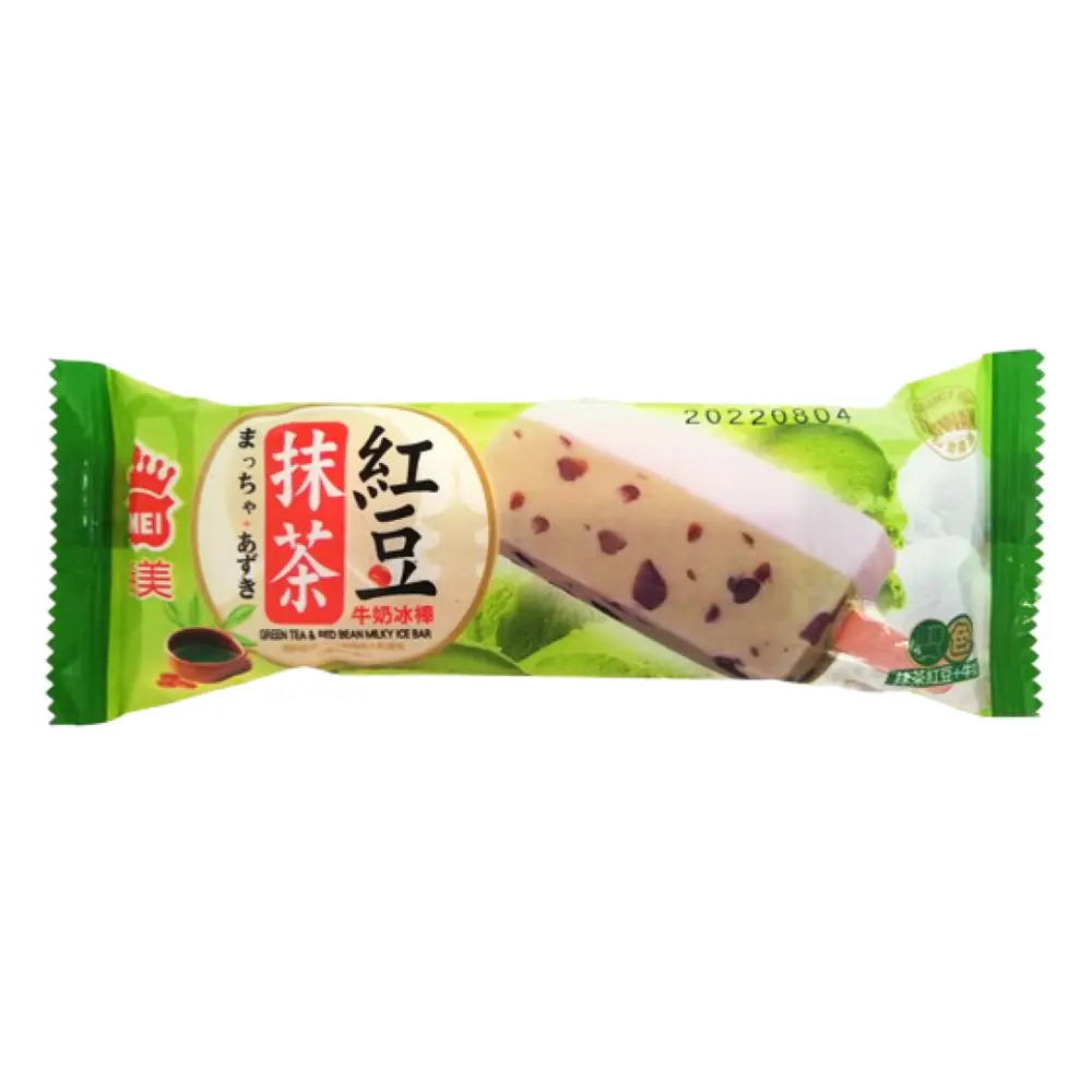 Kem Trà Xanh Sữa Đậu Đỏ, Green Tea & Red Bean Milky Ice Bar (87.5g) - I-MEI