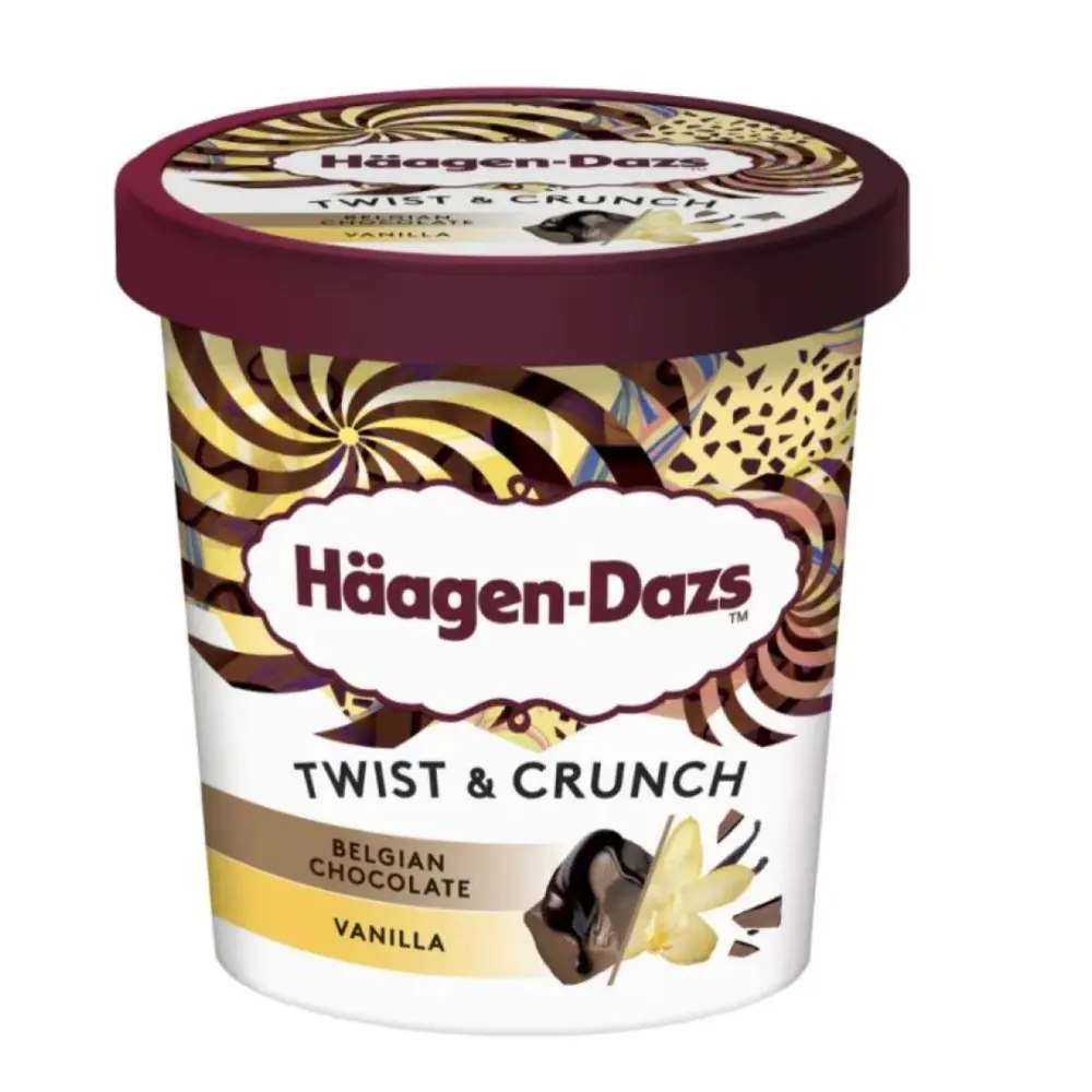 Kem Xoắn Socola Bỉ & Vani, Twist & Crunch, Belgian Chocolate & Vanilla (420m) - HAAGEN-DAZS