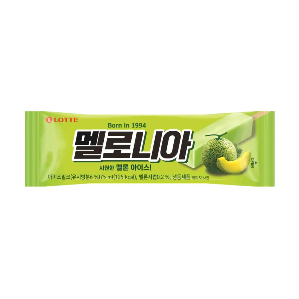 Kem Que Vị Dưa Lưới, Melona, Melon Flavored Ice Bar (75ml) - LOTTE