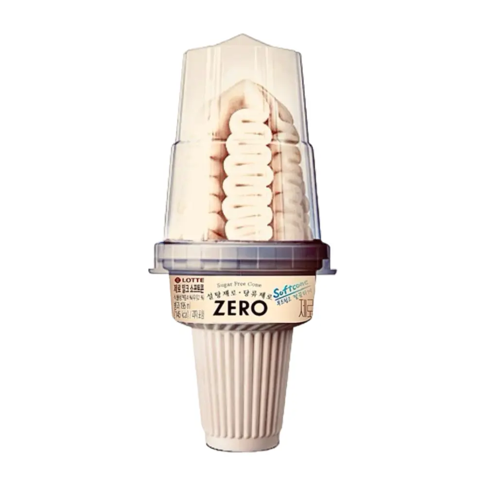Kem Lưu Ly Phomat Không Đường, Zero Softcone, Sugar Free (195ml) - LOTTE