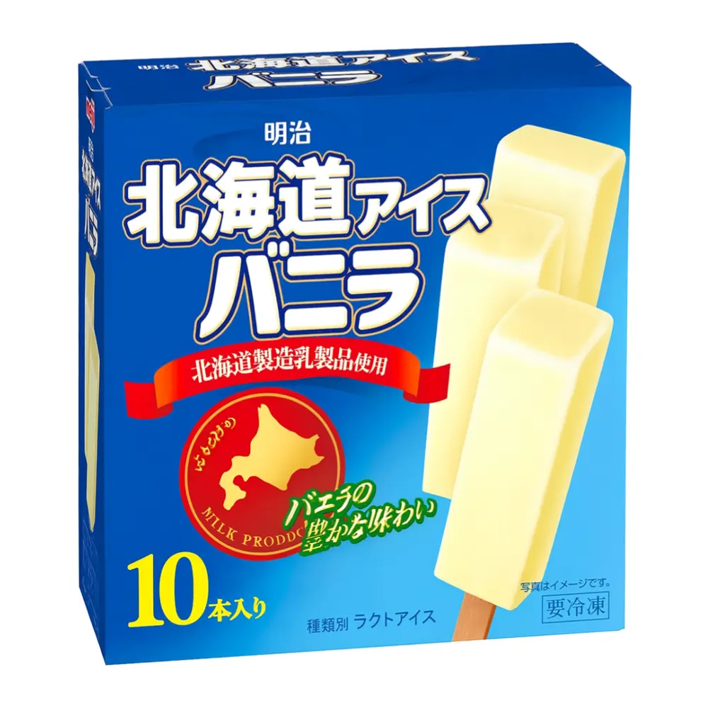 Kem Vani Sữa Hokkaido, Hokkaido Ice Vanilla, 10 Cây (430ml) - MEIJI