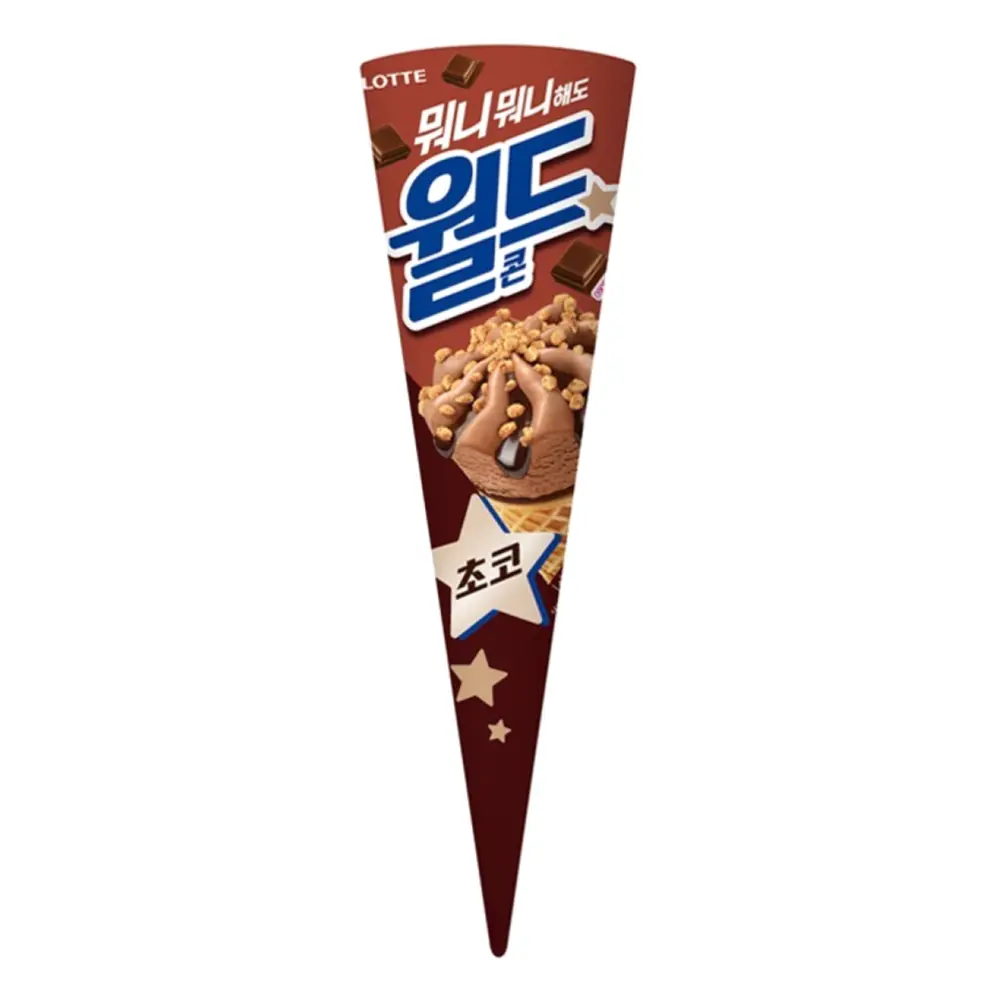 Kem Ốc Quế Vị Socola, World Cone Choco (160ml) - LOTTE