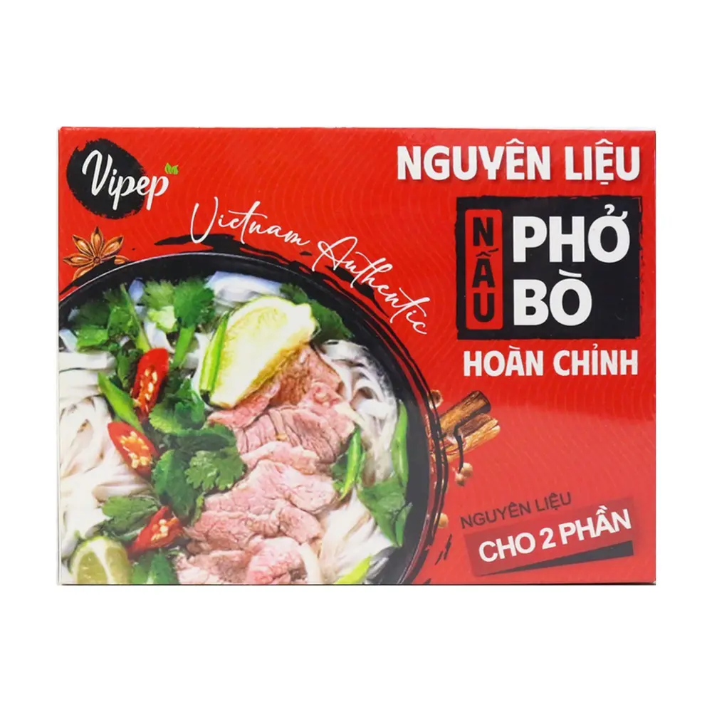 Nguyên Liệu Nấu Phở Bò Hoàn Chỉnh, Vietnam Authentic Beef Pho Cooking Set, 2 Phần (185g) - VIPEP