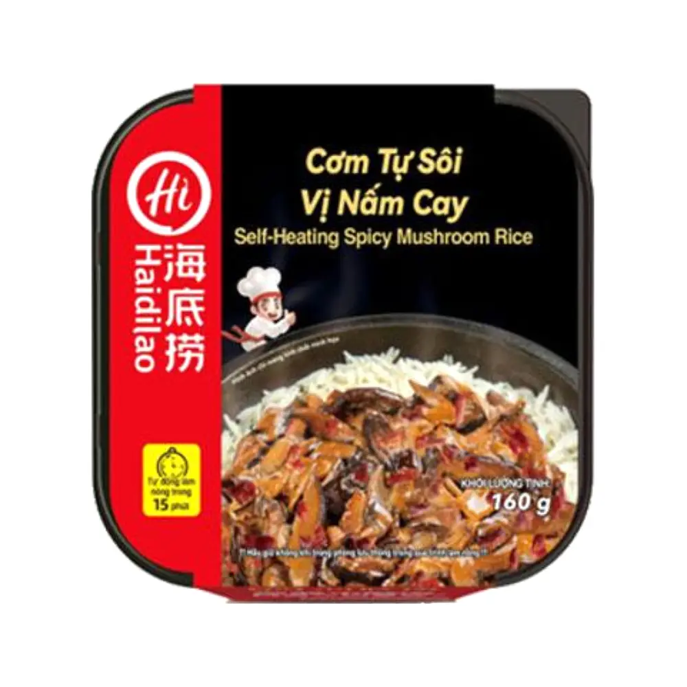 Cơm Tự Sôi Vị Nấm Cay, Self-Heating Spicy Mushroom Rice (160g) - HAIDILAO