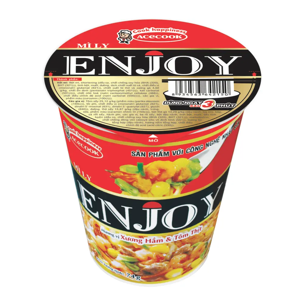 Mì Xương Hầm & Tôm Thịt Ly, Shrimp & Rip Instand Noodle (74g) - ACECOOK