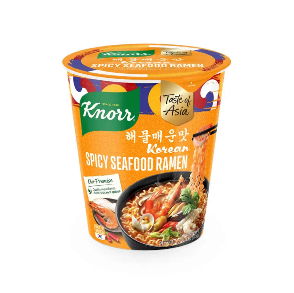 Mì Ramen Hải Sản Cay Hàn Quốc, Korean Spicy Seafood Ramen (65g) - KNORR