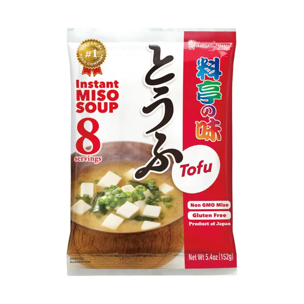 Súp Miso Rong Biển Ăn Liền Vị Đậu Hũ, Instant Miso Soup, Tofu, 8 Gói, 5.4 oz (152g) - MARUKOME