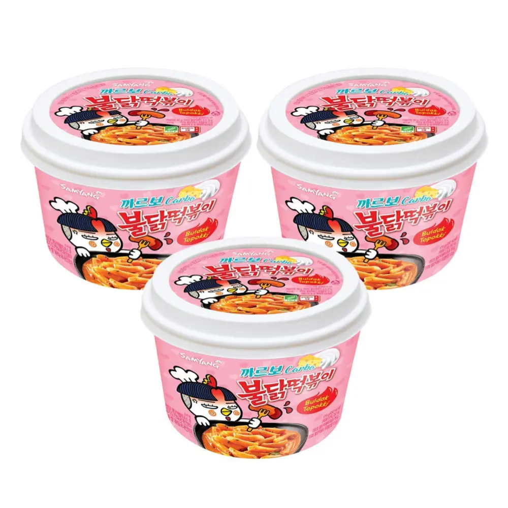 Bánh Gạo Gà Cay Vị Phô Mai, Buldak Topokki Carbonara, Hot Chicken Flavored Teokbokki (179g) - SAMYANG