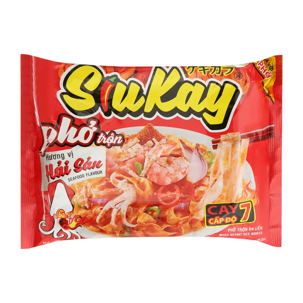 Phở Trộn Hương Vị Hải Sản, SiuKay, Super Spicy Fried Pho, Seafood Flavour (85g) - ACECOOK