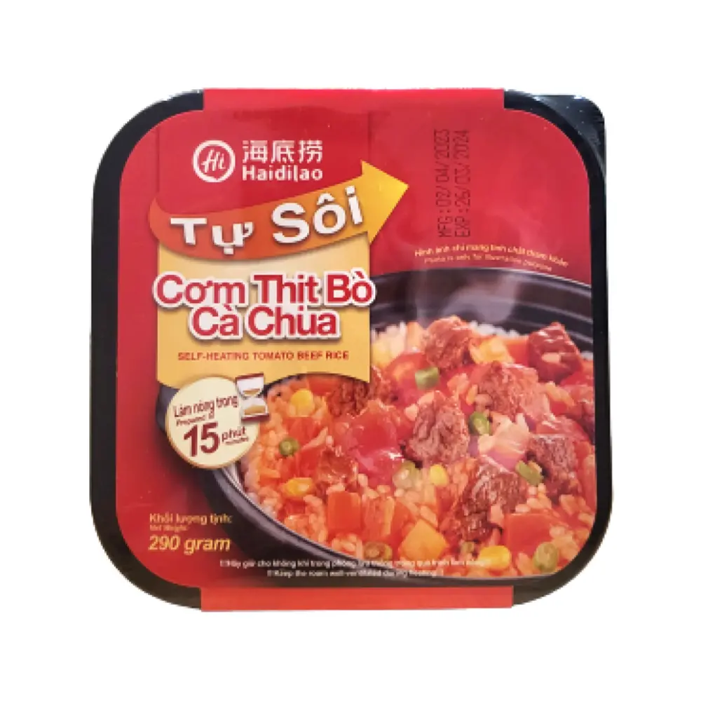 Cơm Thịt Bò Cà Chua Tự Sôi, Self-Heating Tomato Beef Rice (290g) - HAIDILAO