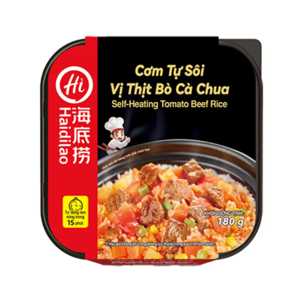Cơm Tự Sôi Vị Thịt Bò Cà Chua, Self-Heating Tomato Beef Rice (180g) - HAIDILAO