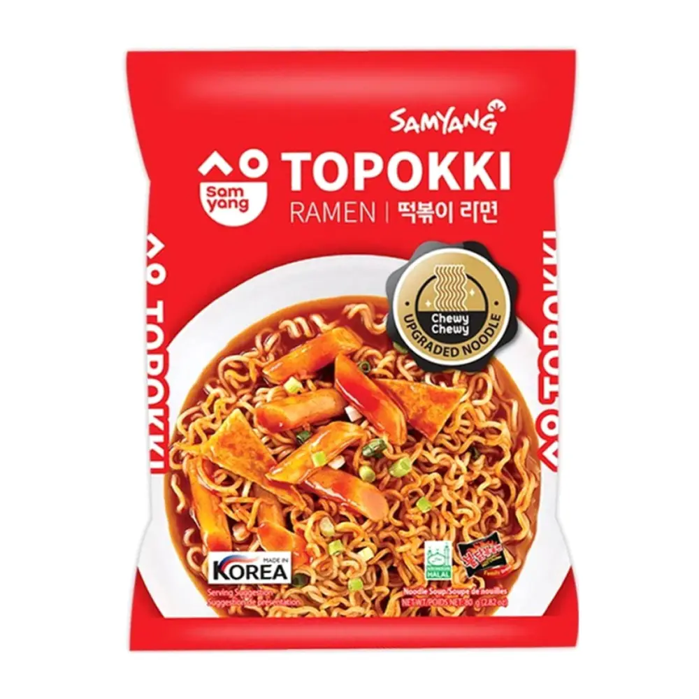 Mì Bánh Gạo, Chewy Chewy Topokki Ramen, 2.82 oz (80g) - SAMYANG