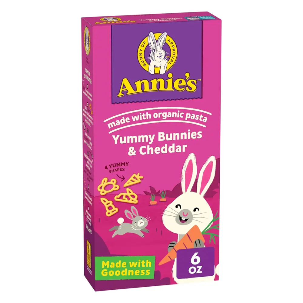 Nui Hình Thỏ & Phô Mai Cheddar, Pasta & Cheese, Yummy Bunnies & Cheddar, 6 oz (170g) - ANNIE'S HOMEGROWN