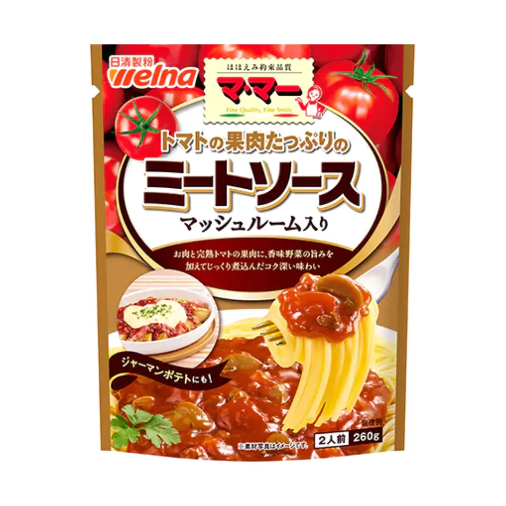Sốt Cà Chua, Thịt & Nấm, Welna, Instant Meat & Mushroom Tomato Sauce (260g) - NISSHIN