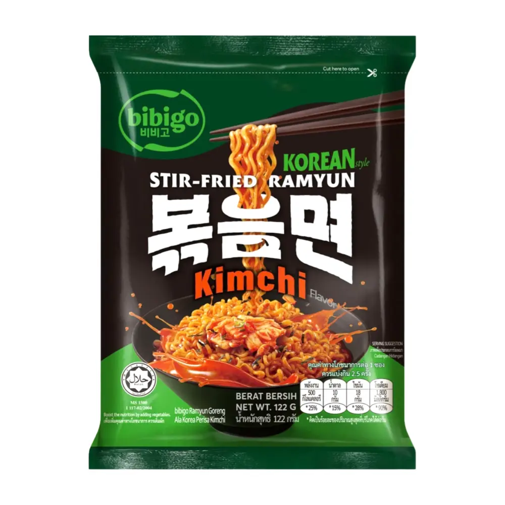 Mì Xào Hàn Quốc Vị Kim Chi, Korean Stir-Fried Ramyun, Kimchi (122g) - BIBIGO