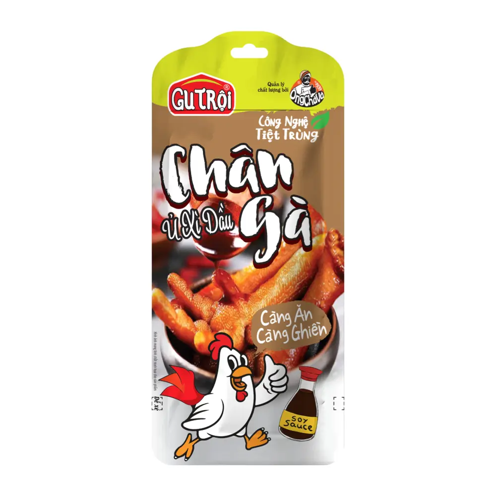 Chân Gà Vị Cay, Spicy Chicken Feet (33g) - ONG CHA VA