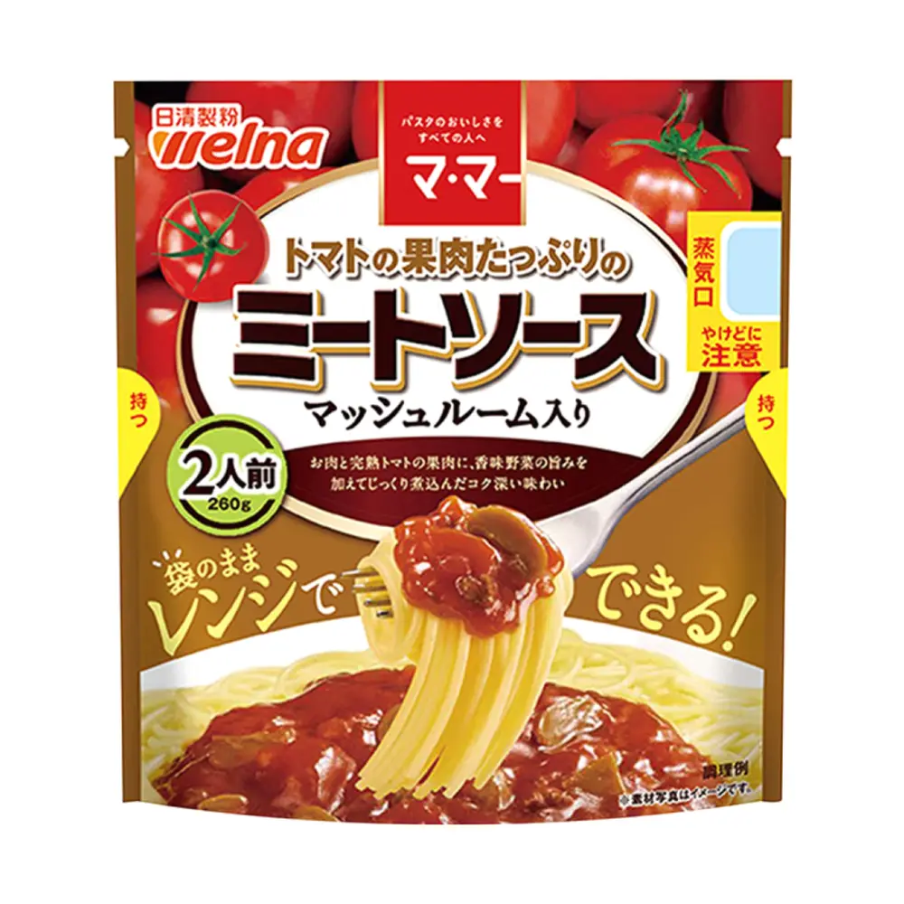 Sốt Cà Chua, Thịt & Nấm, Welna, Instant Meat & Mushroom Sauce with Tomato Pulp (260g) - NISSHIN