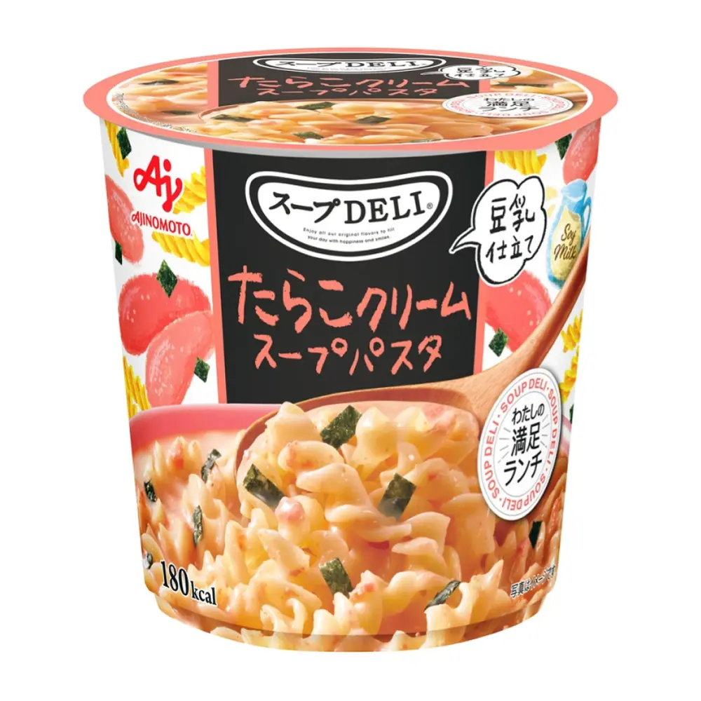 Mì Ý Sốt Kem Trứng Cá Tuyết & Sữa Đậu Nành, Soup Deli, Tarako Cream Soup Pasta with Soy Milk (44.2g) - AJINOMOTO