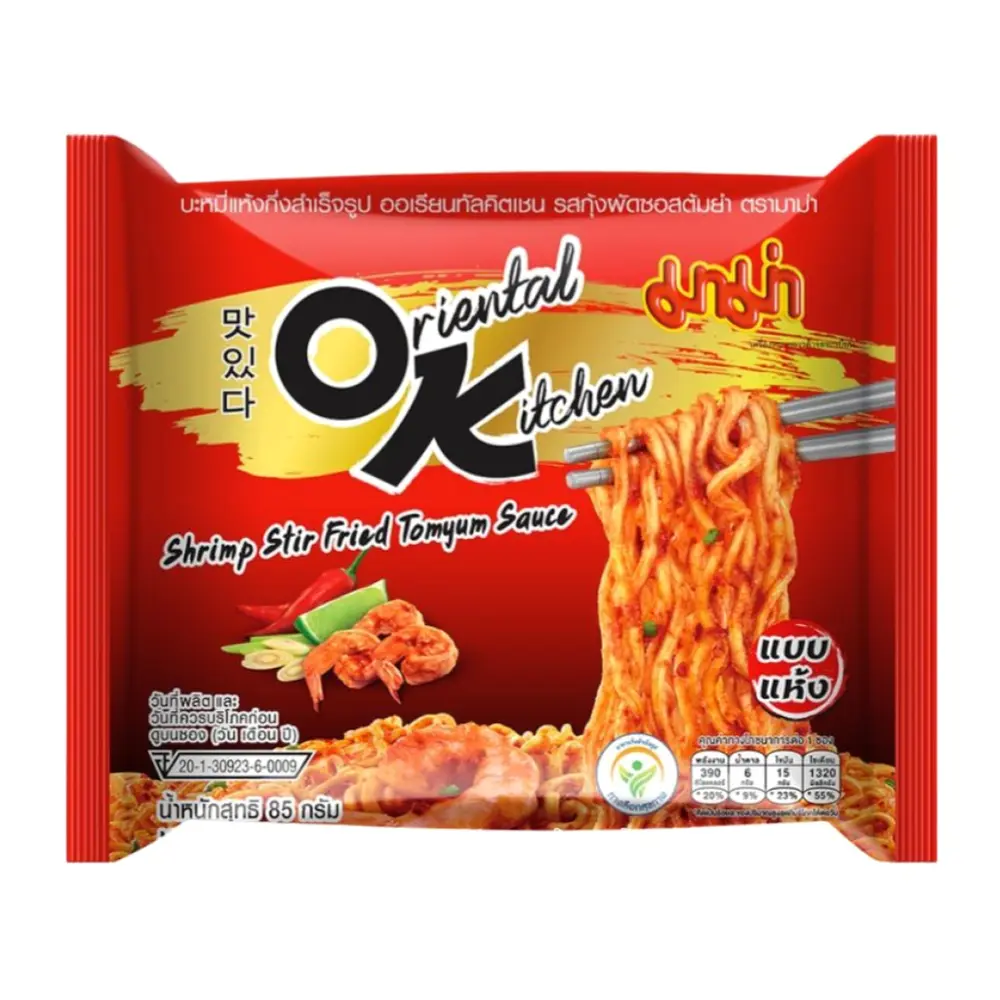 Mì Trộn Vị Tom Yum Chua Cay, Oriental Kitchen, Instant Noodles, Shrimp Stir Fried Tomyum Sauce (85g) - MAMA