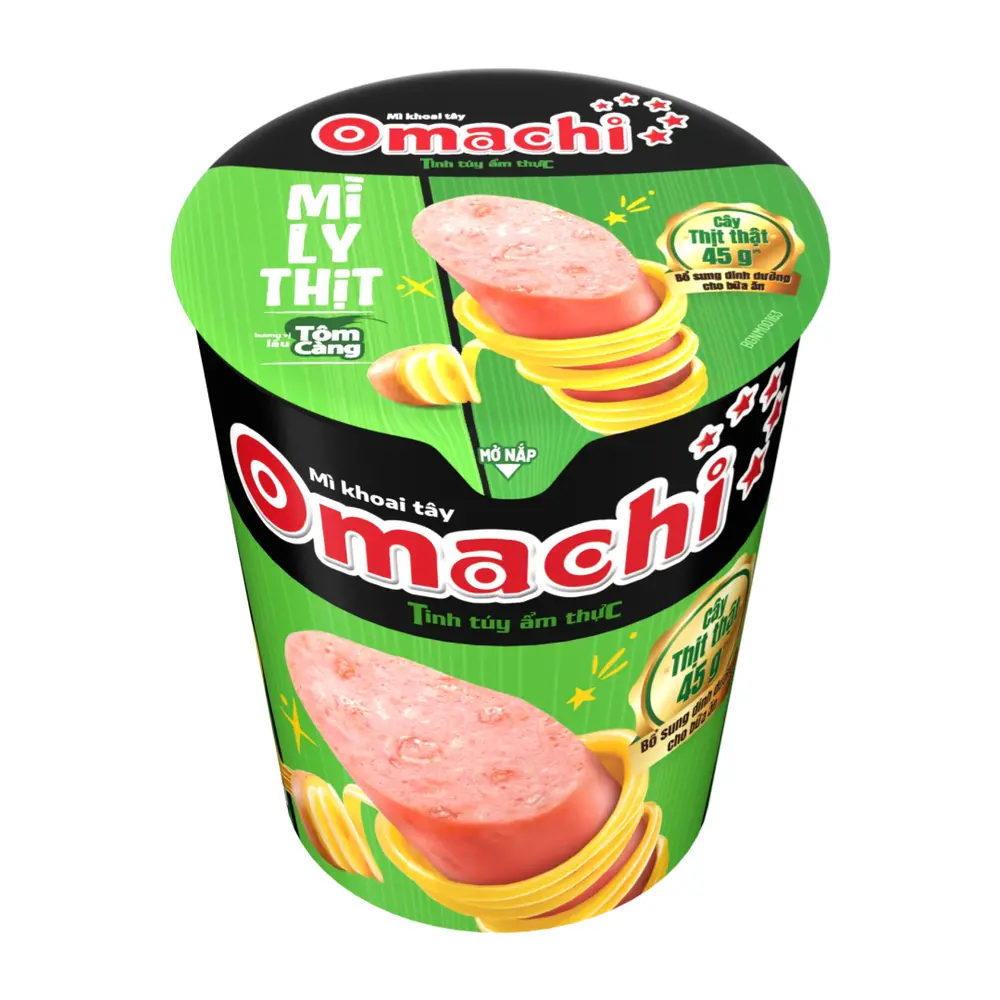 Mì Khoai Tây Mì Ly Thịt Hương Vị Lẩu Tôm Càng, Potato Noodle Cup, Prawn Hot Pot Flavor (112g) - OMACHI