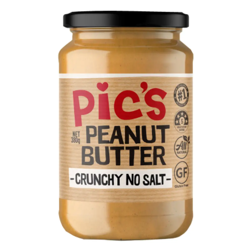 Bơ Đậu Phộng Nghiền Hạt Không Muối, Peanut Butter, Crunchy No Salt (380g) - PIC'S