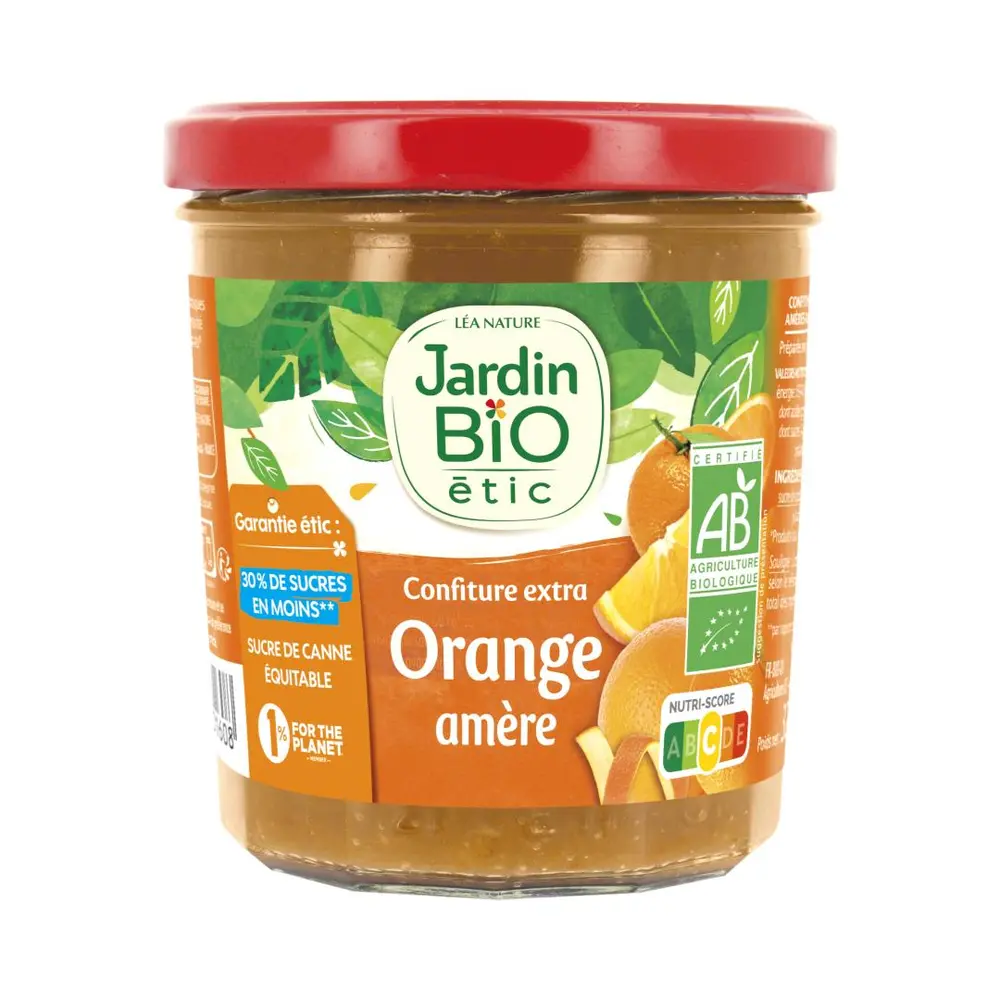 Mứt Cam Ít Đường Hữu Cơ, Confiture Extra Orange Amere, Orange Jam, 30% Less Sugar (320g) - JARDIN BIO