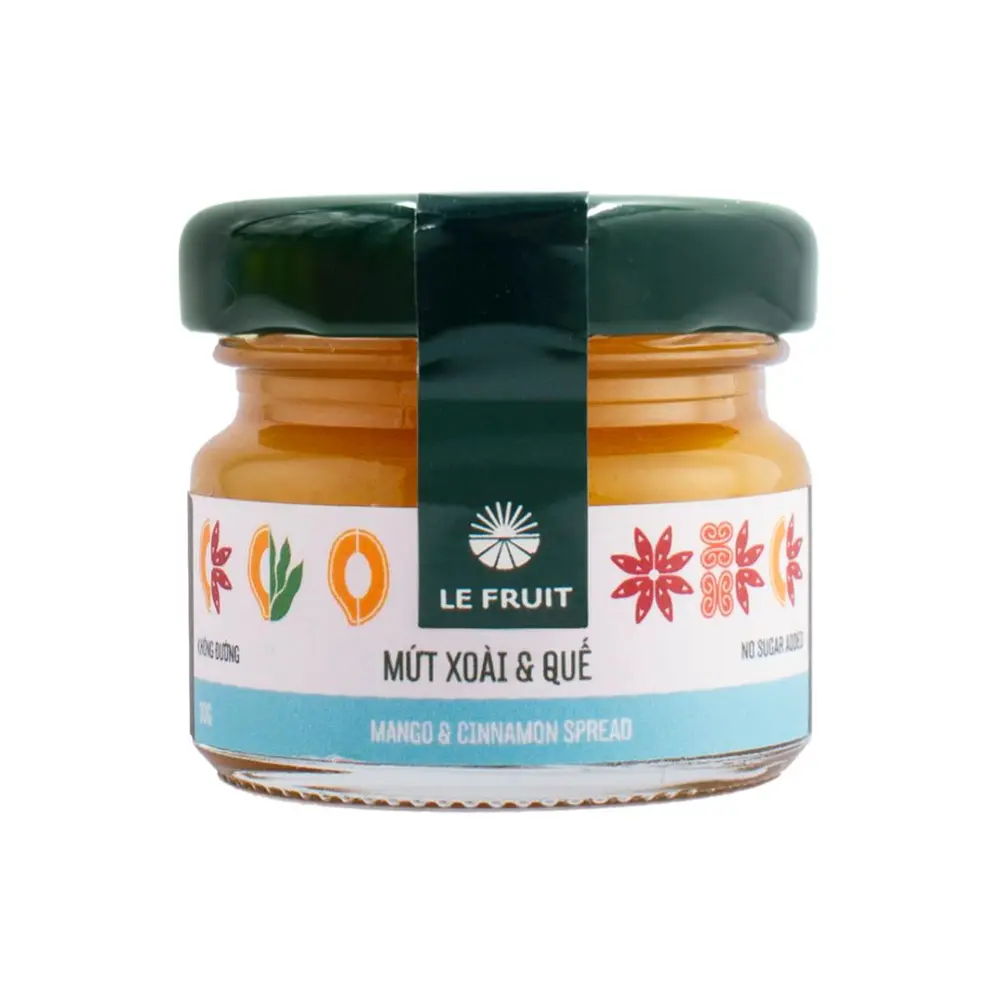 Mứt Xoài & Quế, Mango & Cinnamon Spread, No Sugar Added (30g) - LE FRUIT
