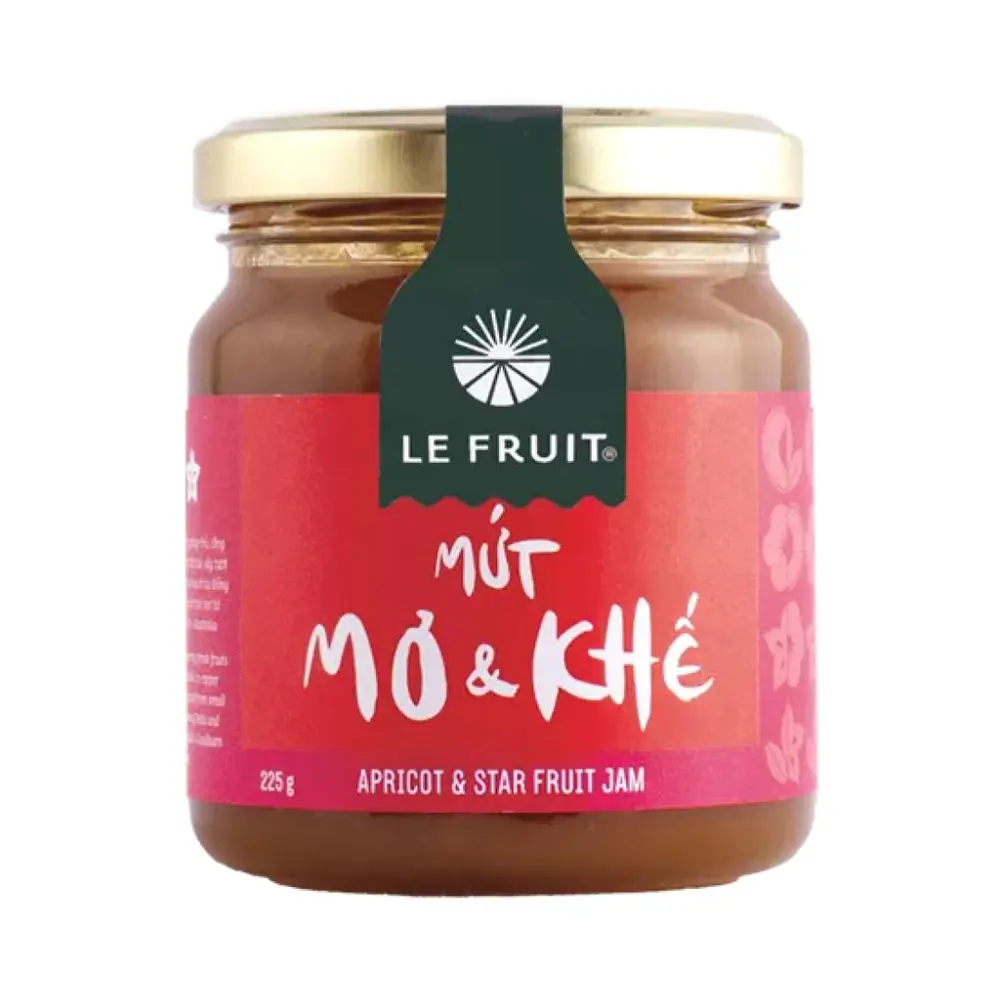 Mứt Mơ & Khế, Apricot & Star Fruit Jam (225g) - LE FRUIT