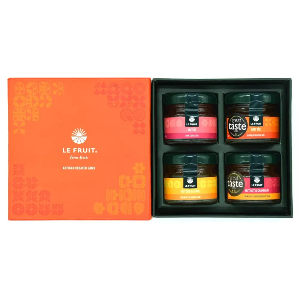 Hộp Quà Mứt, Jam Gift Set, 4 Hũ (120g) - LE FRUIT