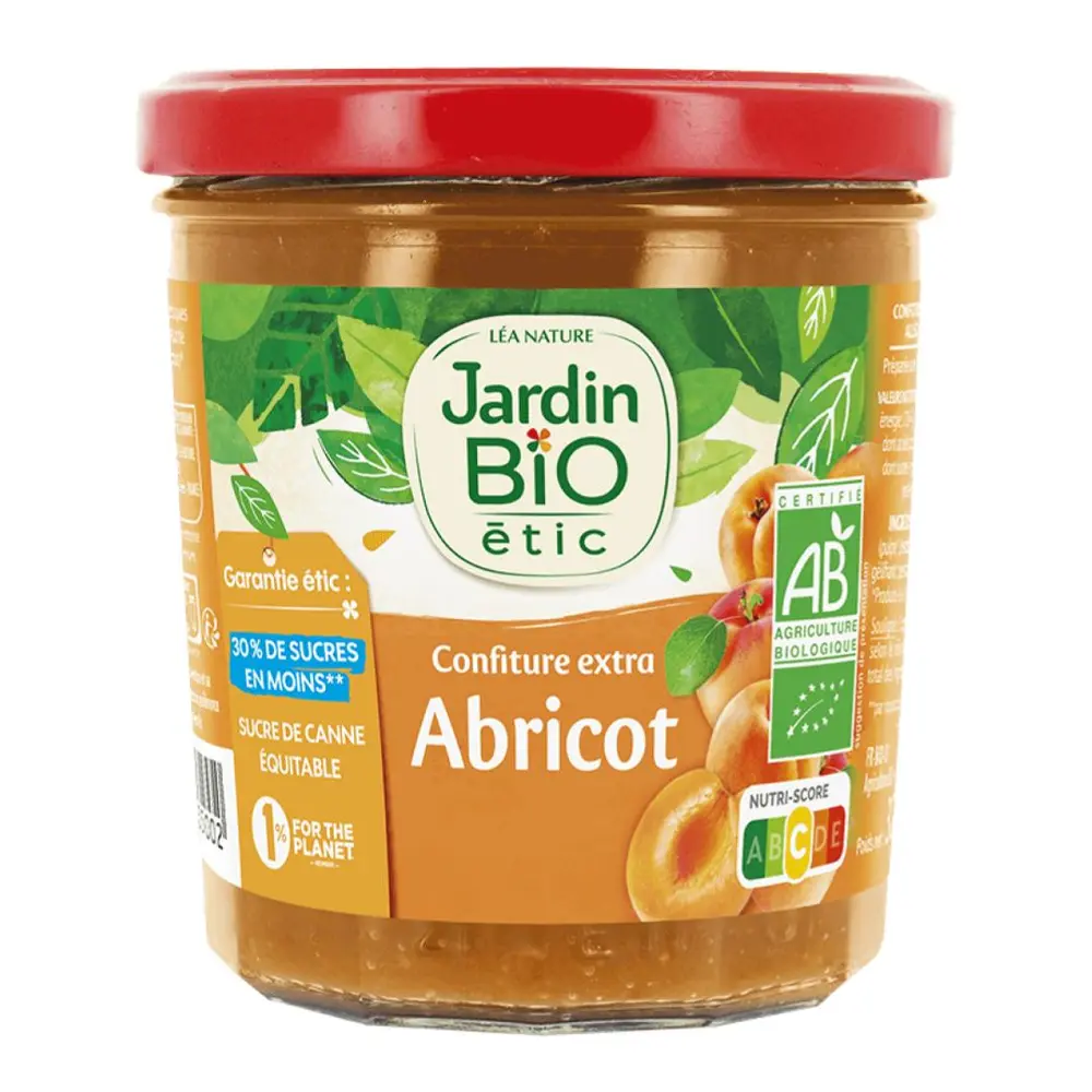 Mứt Mơ Ít Đường Hữu Cơ, Confiture Extra Abricot, Apricot Jam, 30% Less Sugar (320g) - JARDIN BIO