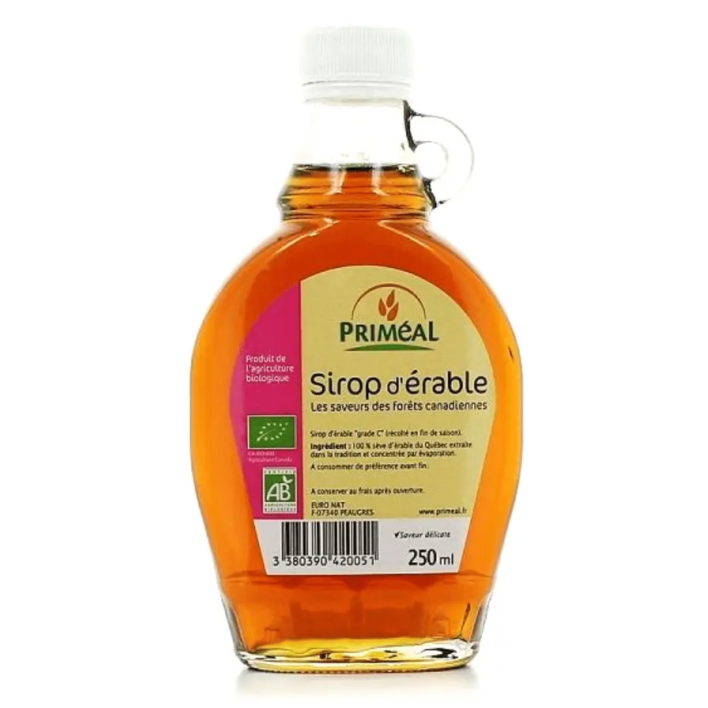 Siro Lá Phong Hữu Cơ, Sirop d`Érable, Maple Syrup (250ml) - PRIMÉAL