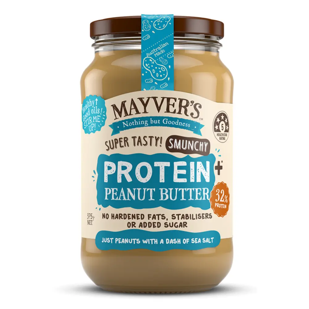 Bơ Đậu Phộng Giàu Đạm, Protein Peanut Butter, No Added sugar (375g) - MAYVER'S