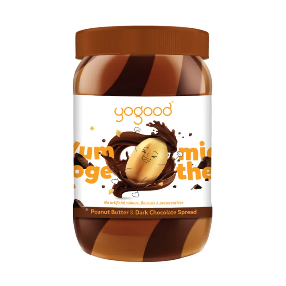 Bơ Đậu Phộng & Socola Đắng, Yummier Together, Peanut Butter & Dark Chocolate Spread (350g) - YOGOOD