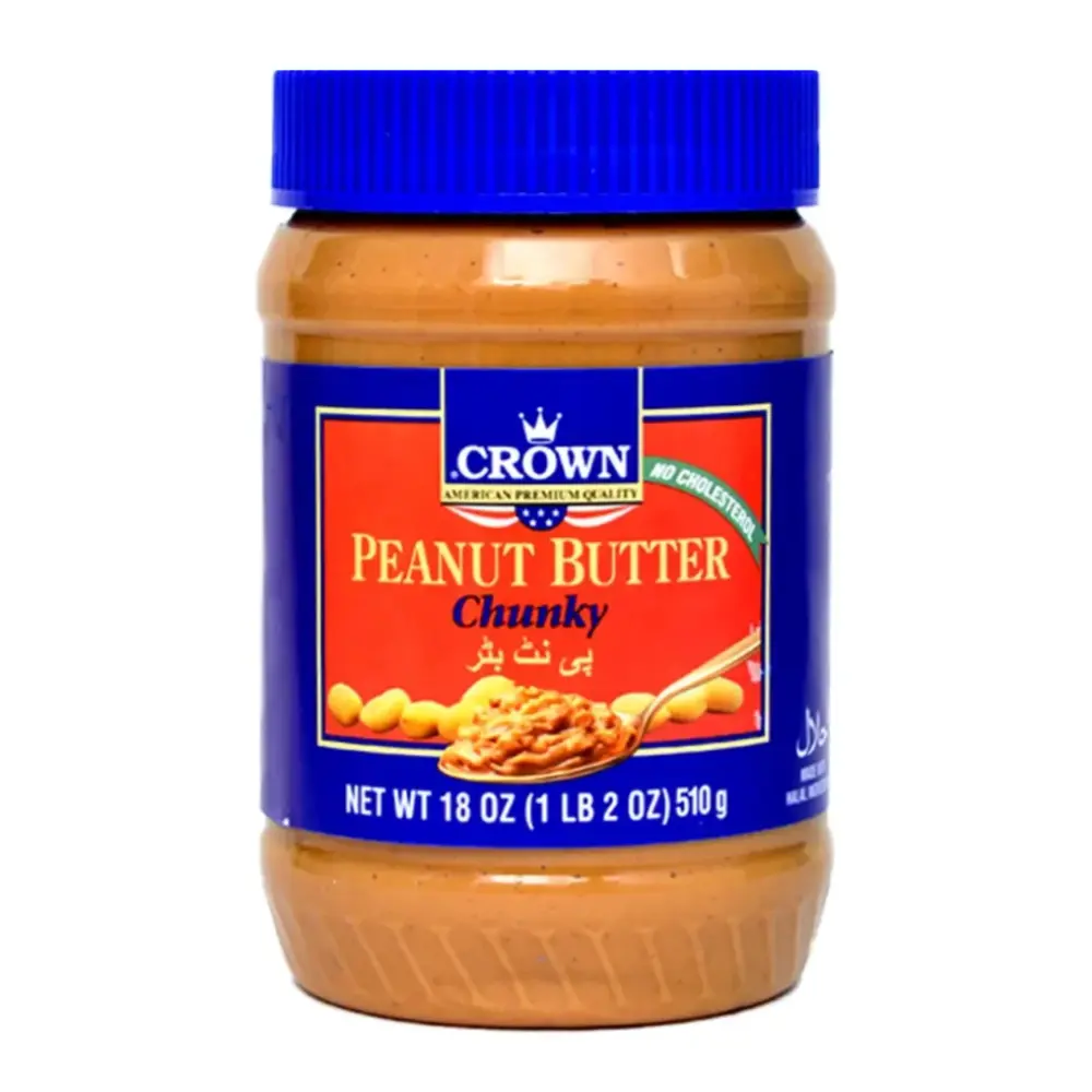 Bơ Đậu Phộng Thô, Peanut Butter, Chunky, 18 oz (510g) - CROWN