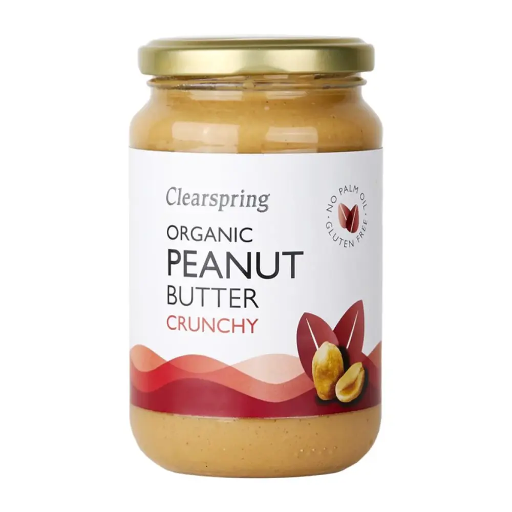 Bơ Đậu Phộng Giòn Hữu Cơ, Organic Peanut Butter, Crunchy, Gluten Free (350g) - CLEARSPRING