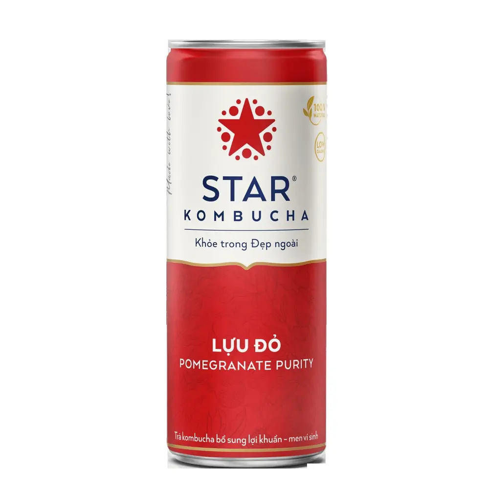 Trà Lên Men Vị Lựu Đỏ, Pomegranate Purity (250ml) - STAR KOMBUCHA
