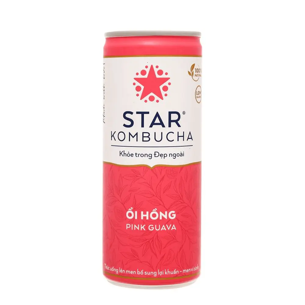 Trà Lên Men Vị Ổi Hồng, Pink Guava (250ml) - STAR KOMBUCHA