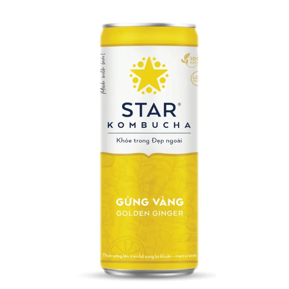 Trà Lên Men Vị Gừng Vàng, Golden Ginger (250ml) - STAR KOMBUCHA
