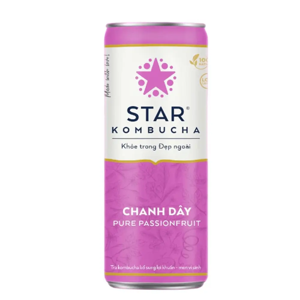 Trà Lên Men Vị Chanh Dây, Pure Passion Fruit (250ml) - STAR KOMBUCHA